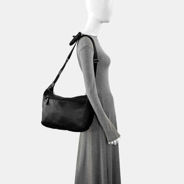 Calfskin Shoulder Bag Black