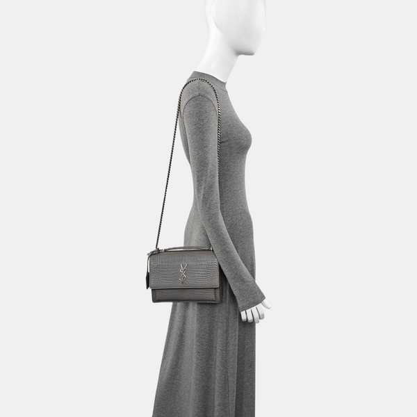 SUNSET Medium Calfskin Gray