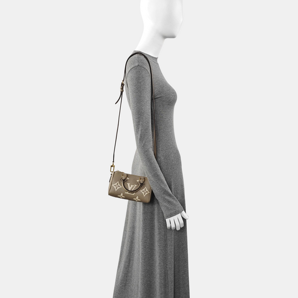 SPEEDY Nano Monogram Calfskin Gray