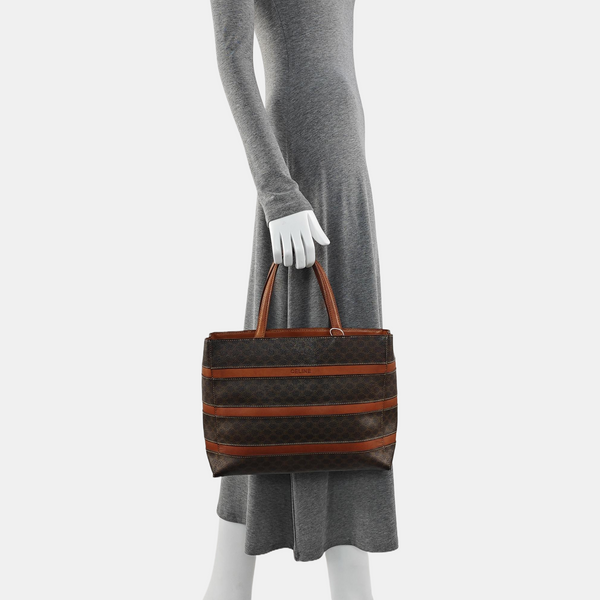 Coated Canvas Tote Bag Brown