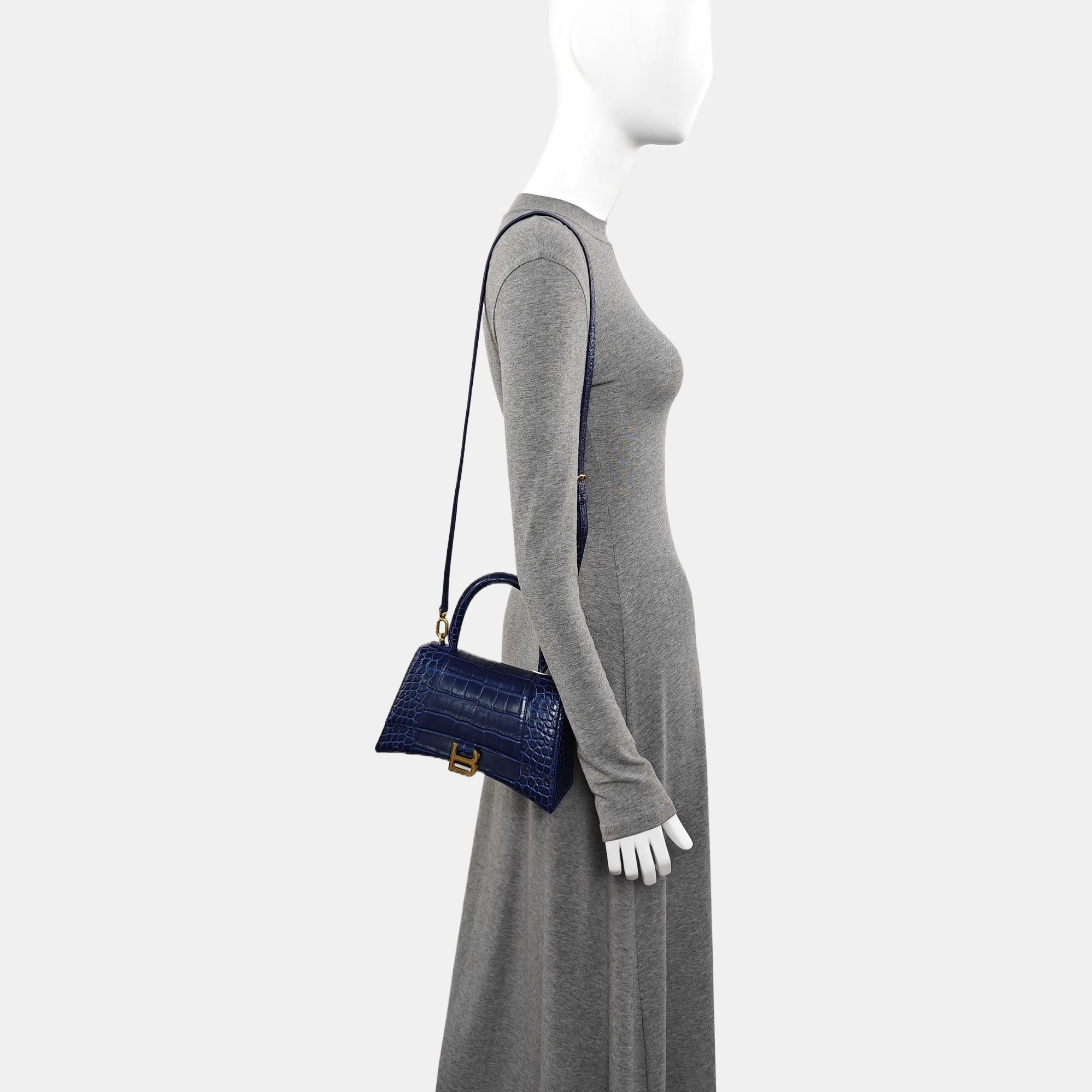 Hourglass S Calfskin Blue