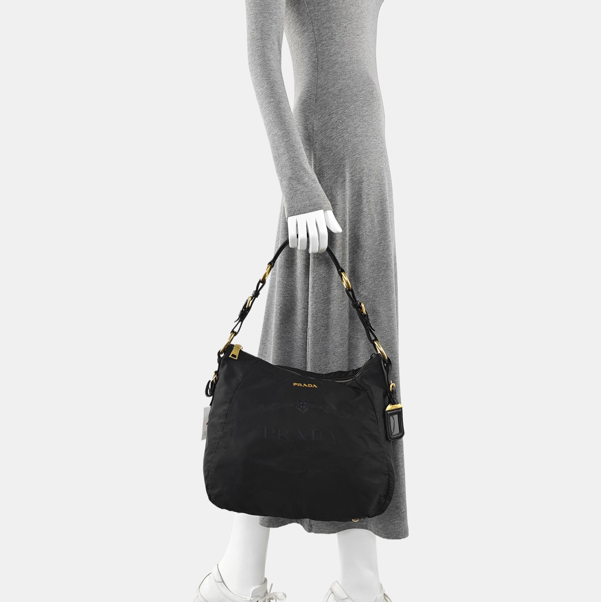 Nylon Shoulder Bag Black