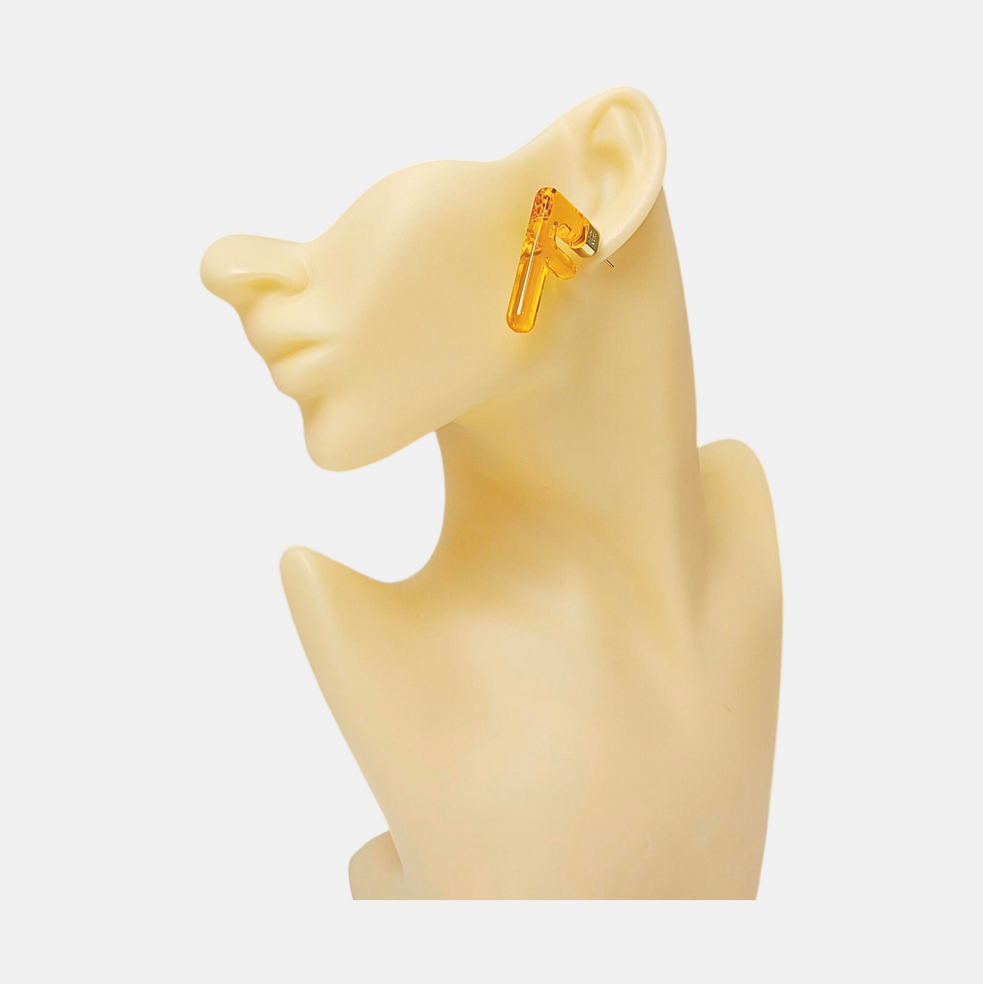 FF Metal Orange Stud Earrings