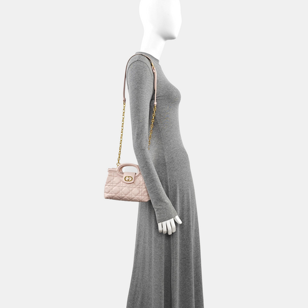 Jolie Top Handle Mini Cannage Lambskin Pink