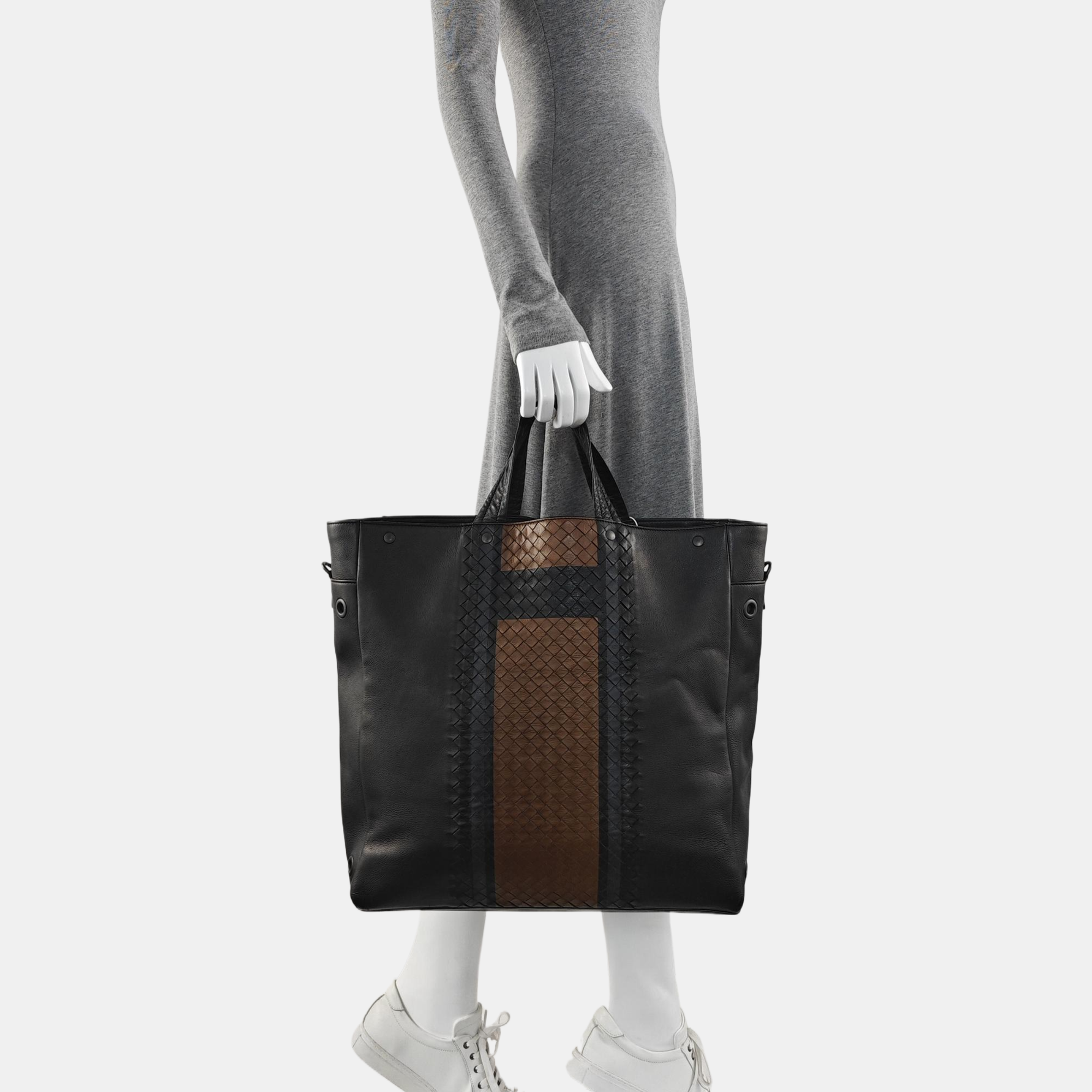 Calfskin Top Handle Bag Black