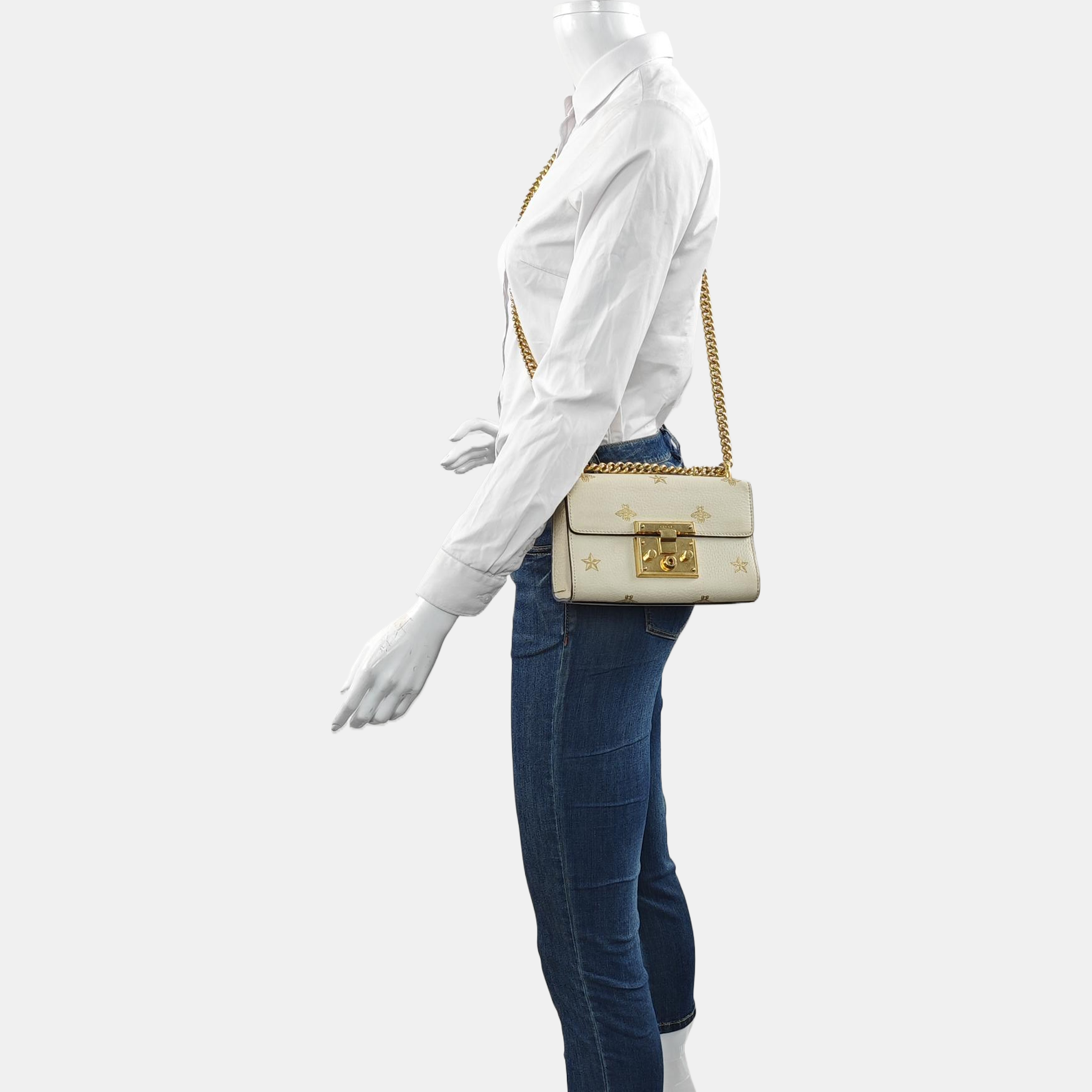 Authenticated pre-owned  Padlock Small Calfskin White - Shoulder Bag at Looply