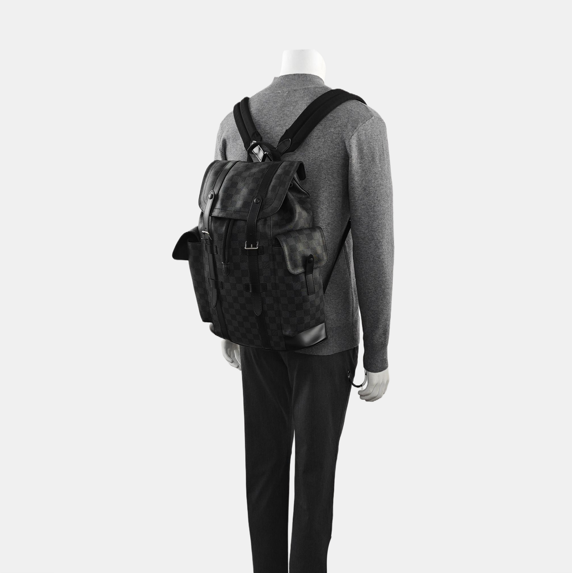 CHRISTOPHER MM Damier Graphite Coated Canvas Gray