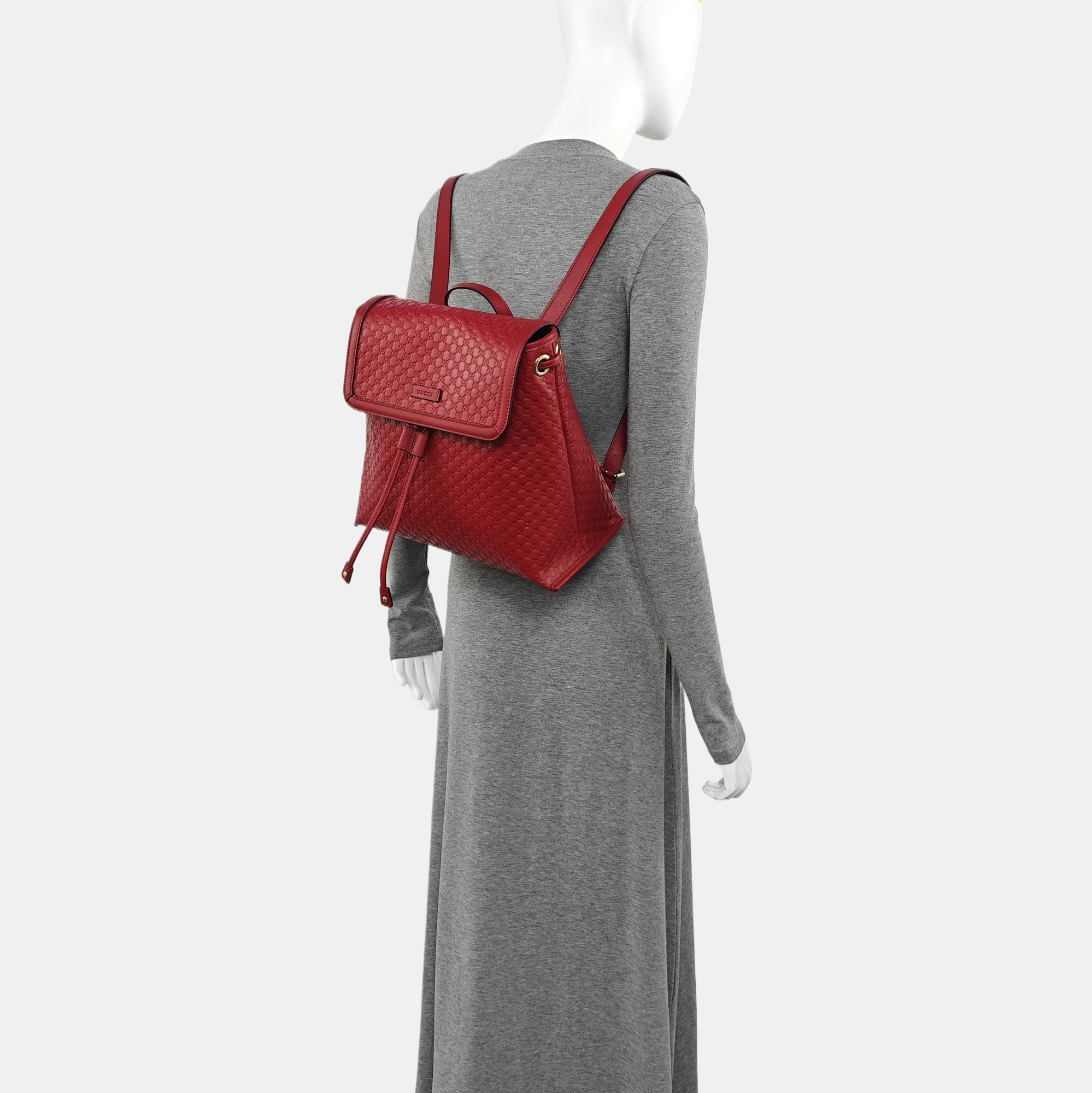 Monogram Calfskin Backpack Red