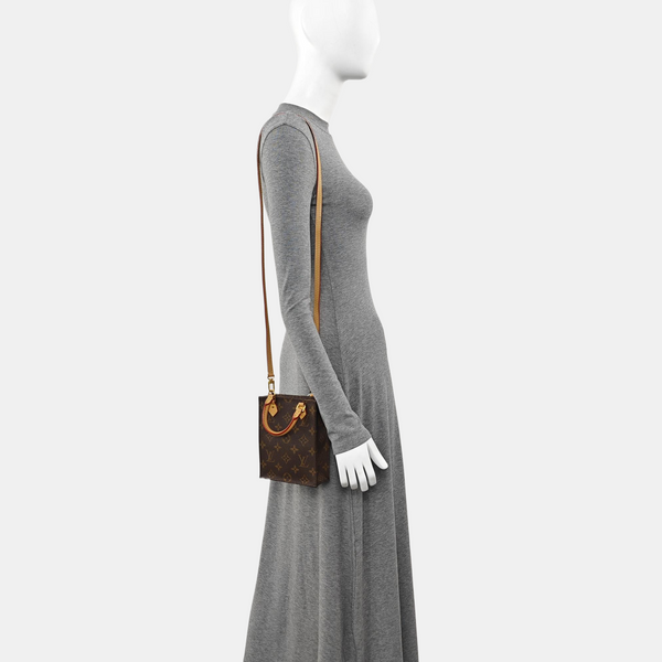 SAC PLAT Mini Monogram Coated Canvas Brown
