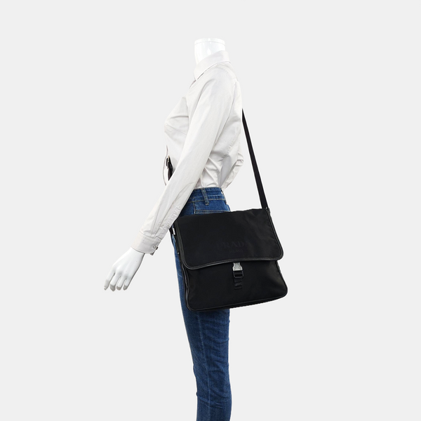 Nylon Shoulder Bag Black