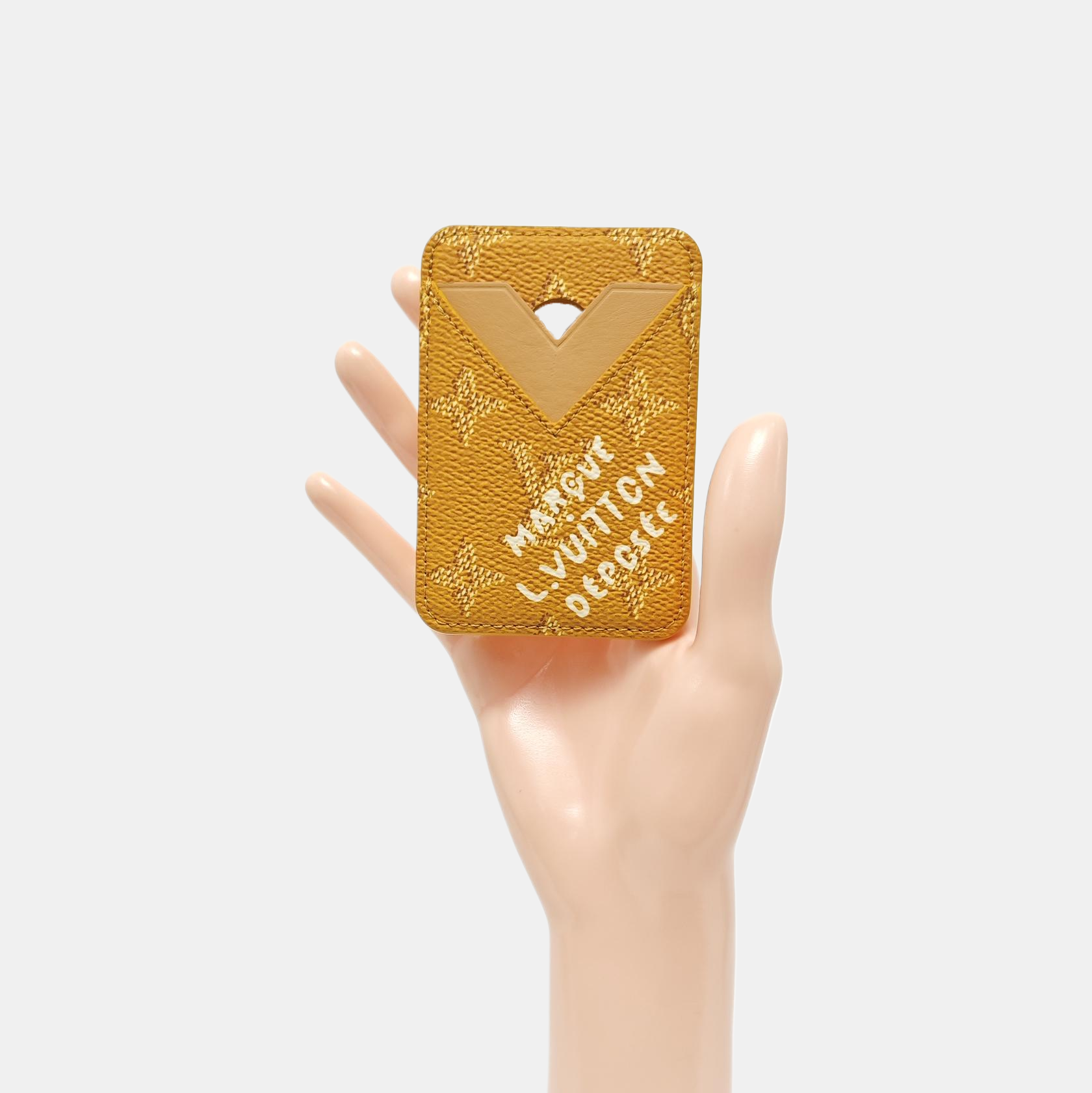 Monogram Coated Canvas Card Holder Yellow