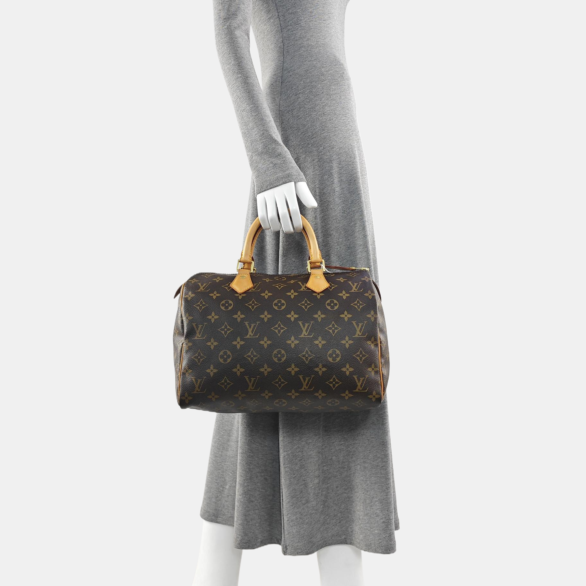 SPEEDY 30 Monogram Coated Canvas Brown