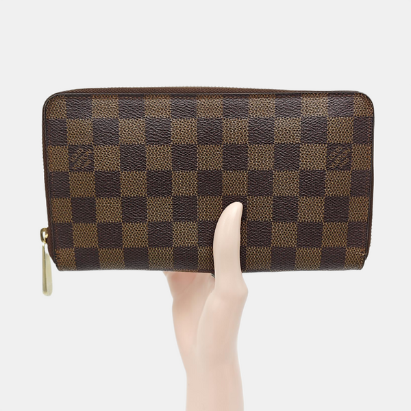 ZIPPY Damier Ebene Coated Canvas Brown Wallet