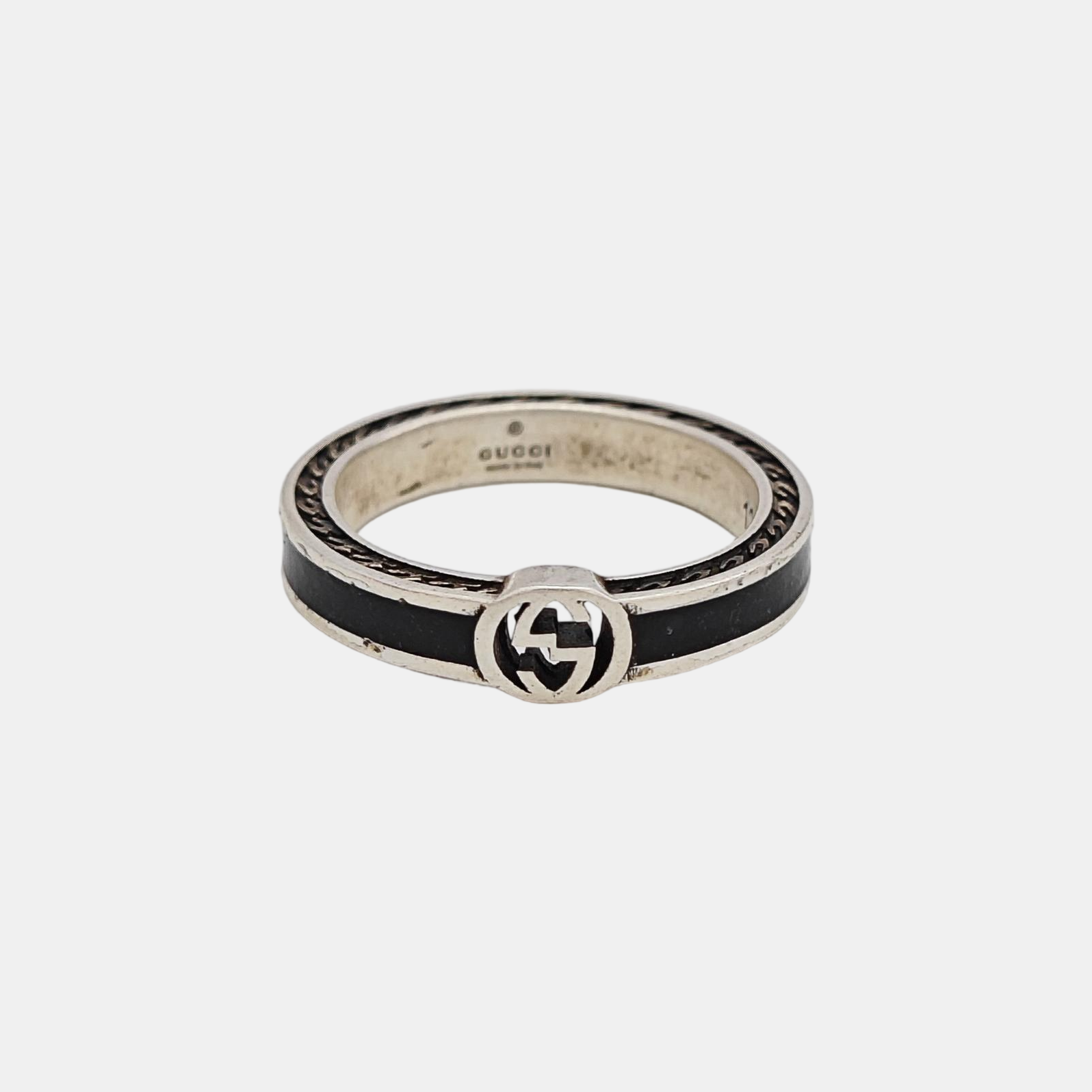 Interlocking G 925 Sterling Silver Ring HK 12