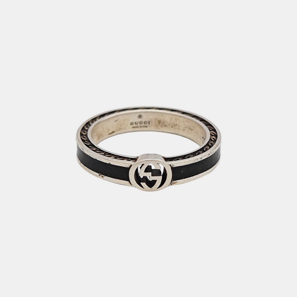 Interlocking G 925 Sterling Silver Ring HK 12