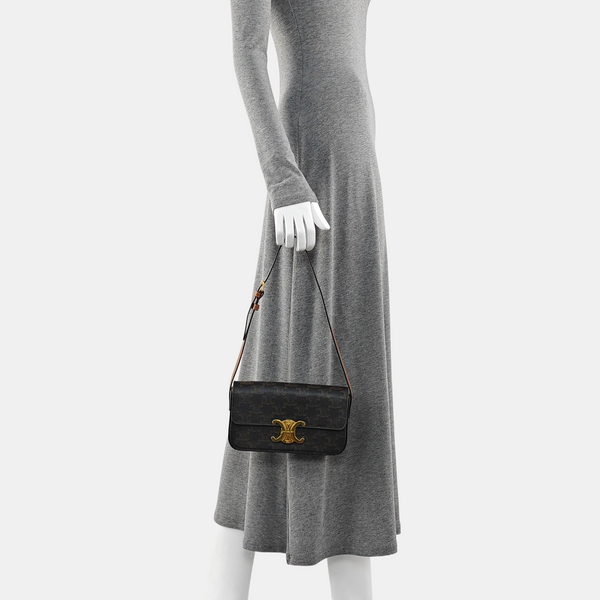 TRIOMPHE Small Coated Canvas Brown