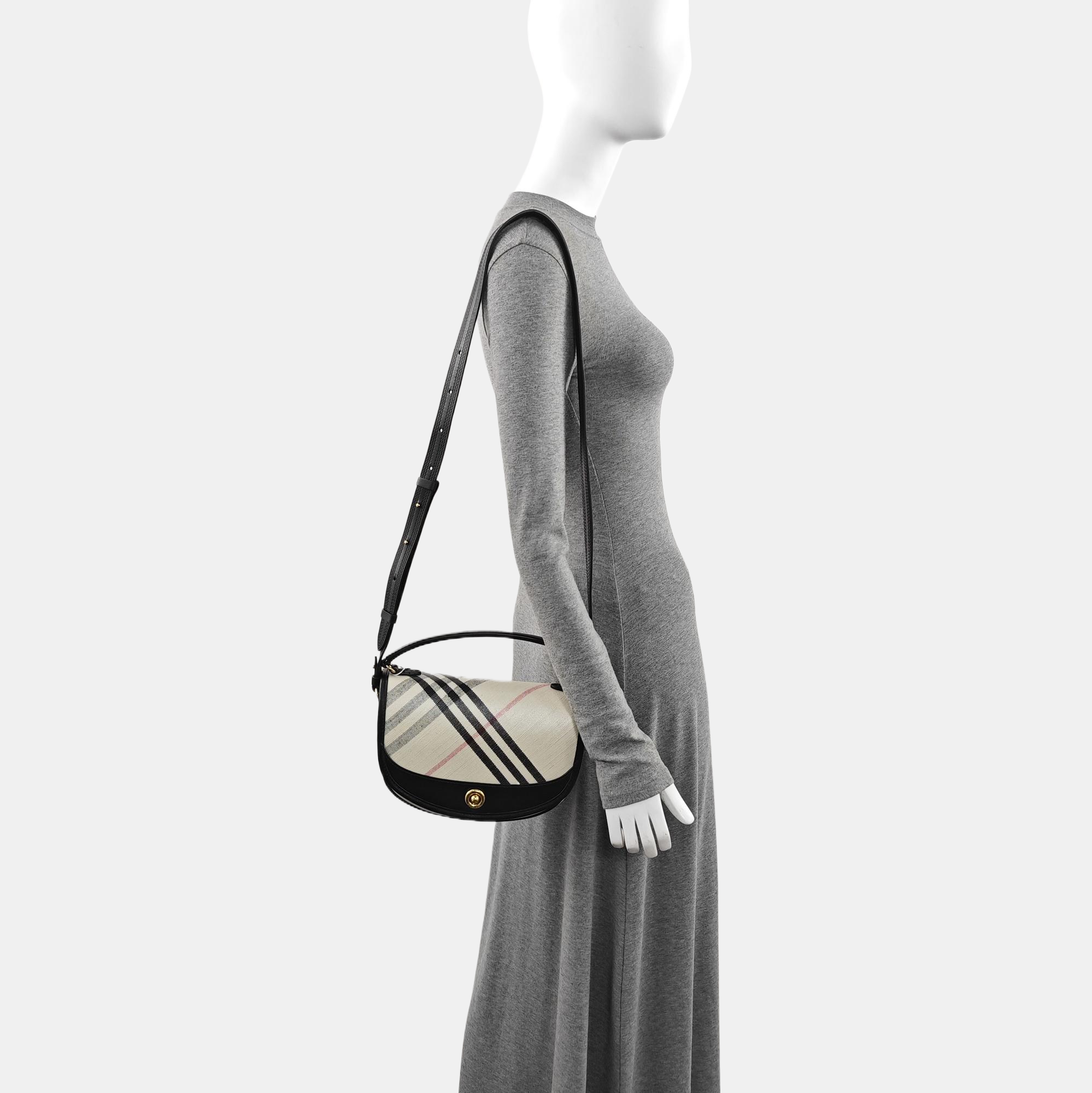 Coated Canvas Shoulder Bag Beige