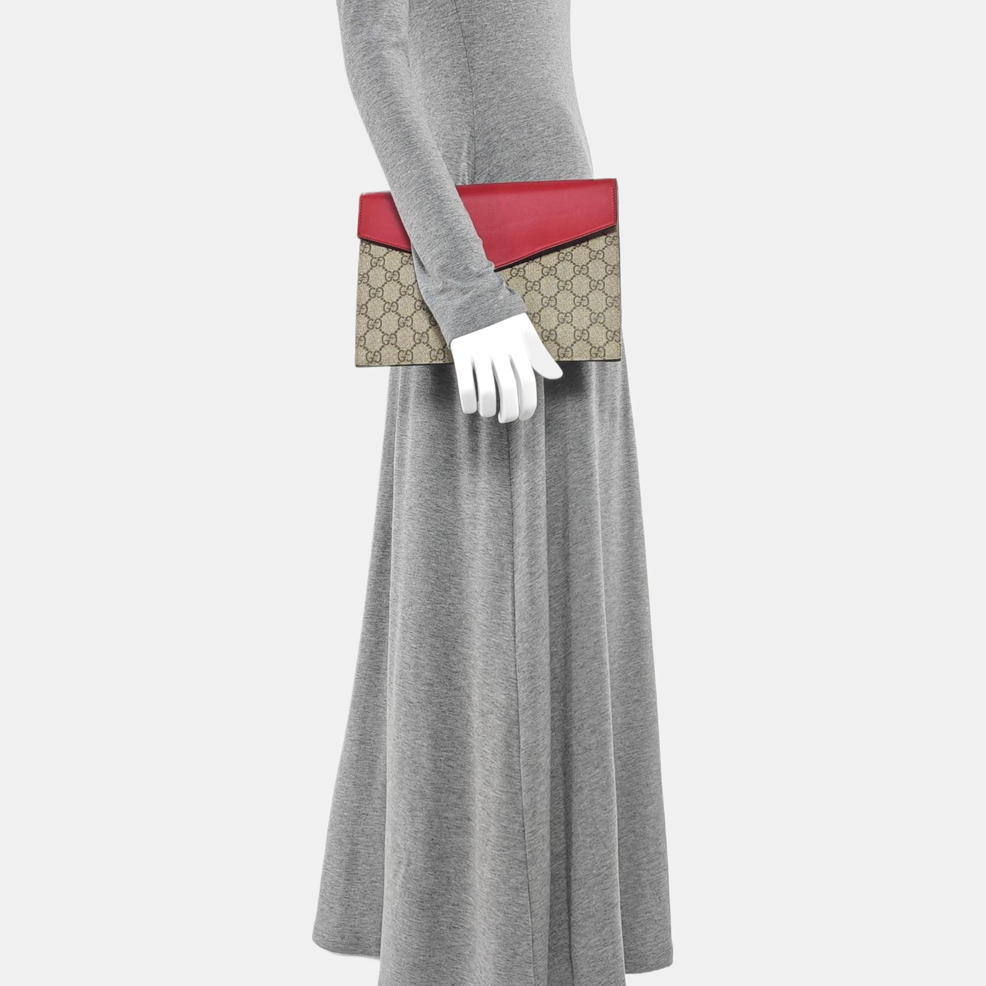 Monogram Coated Canvas Clutch Beige