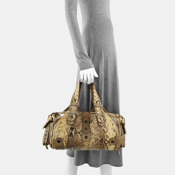 Calfskin Shoulder Bag Beige
