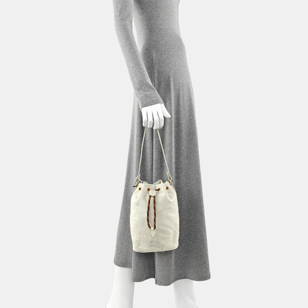 Fabric Bucket Bag Beige