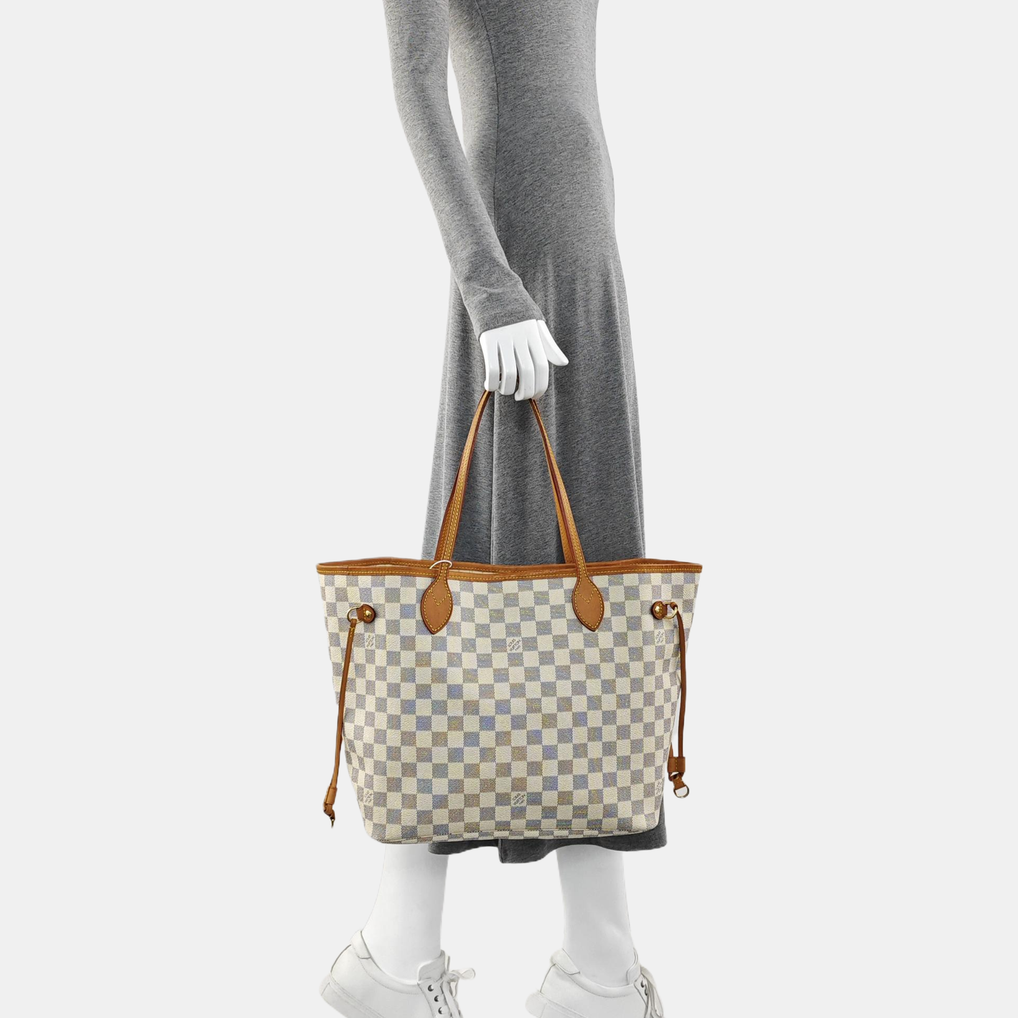 NEVERFULL MM Damier Azur Coated Canvas Beige