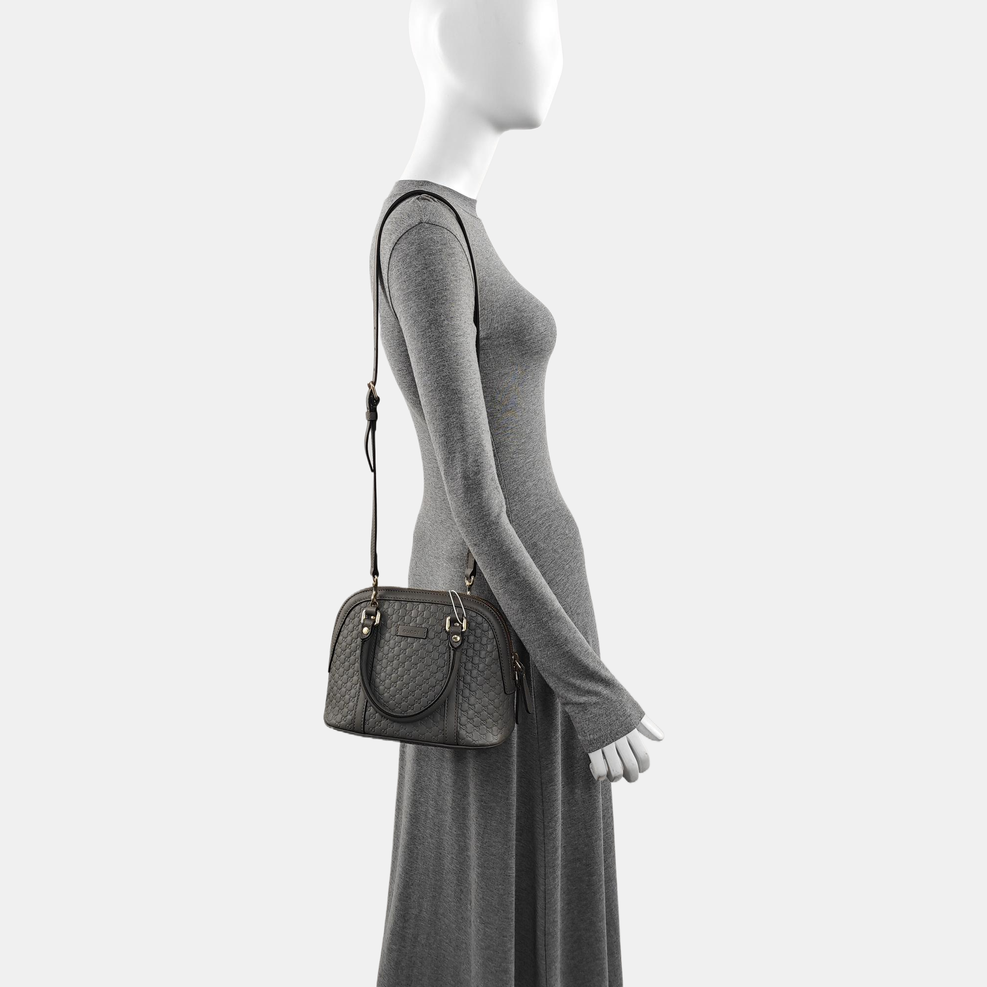 Microguccissima Monogram Calfskin Gray