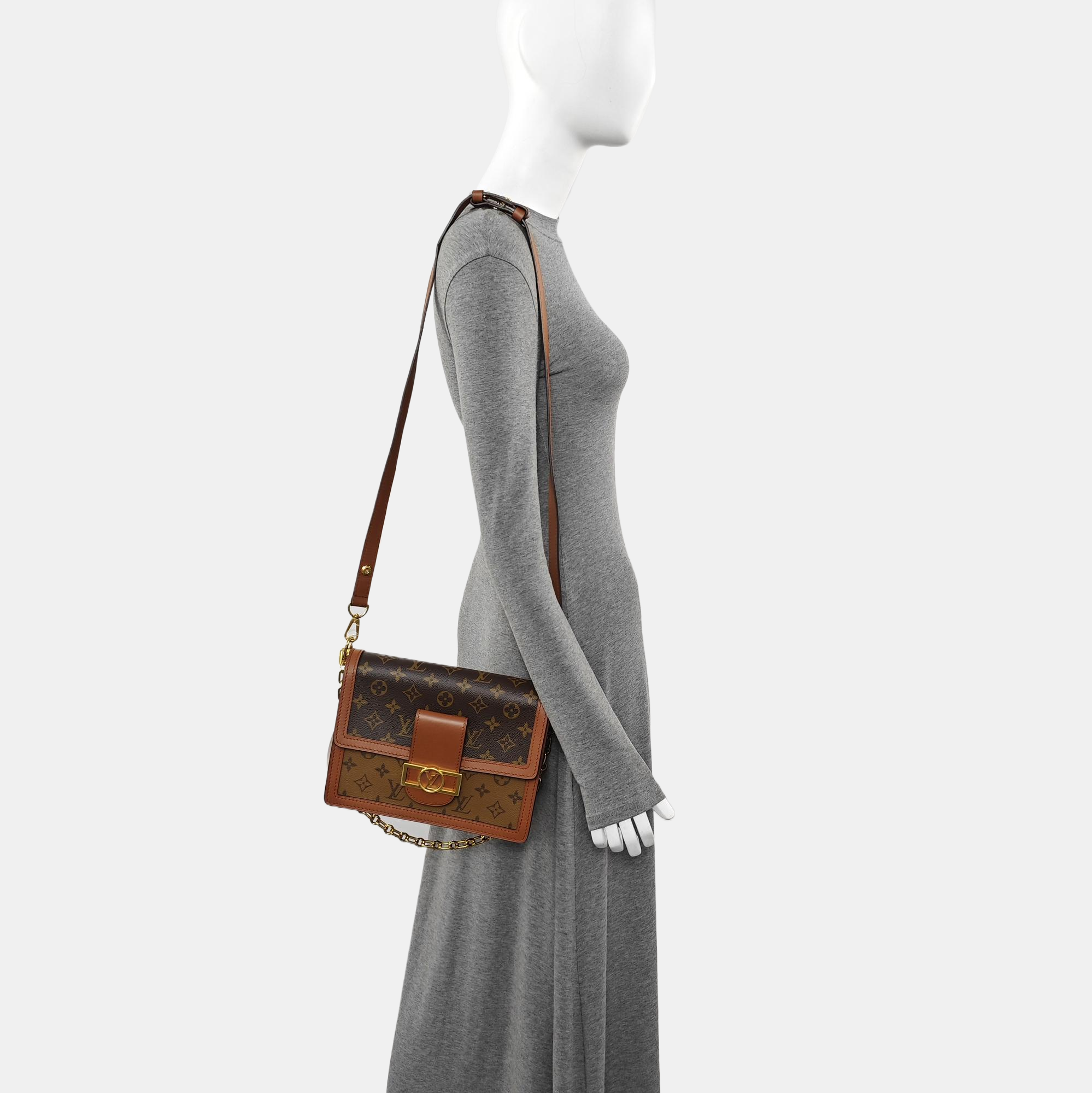 DAUPHINE MM Monogram Coated Canvas Brown