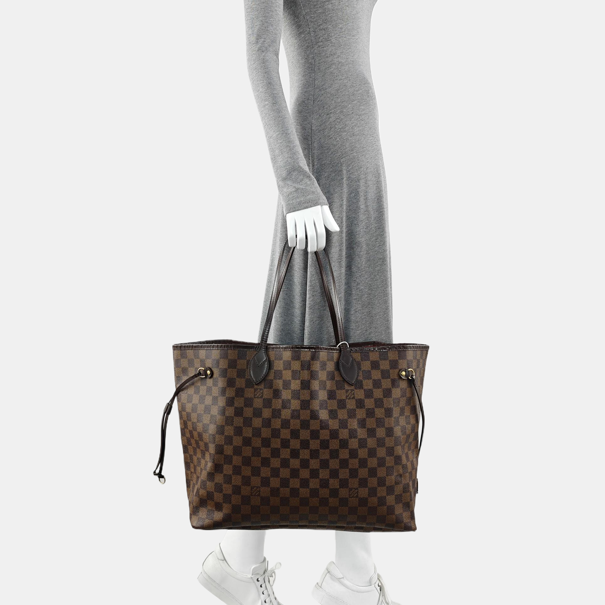 NEVERFULL GM Damier Ebene Coated Canvas Brown