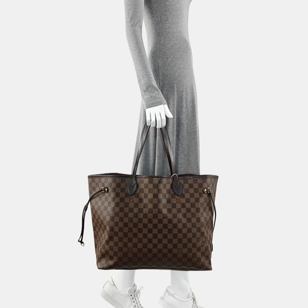 NEVERFULL GM Damier Ebene Coated Canvas Brown