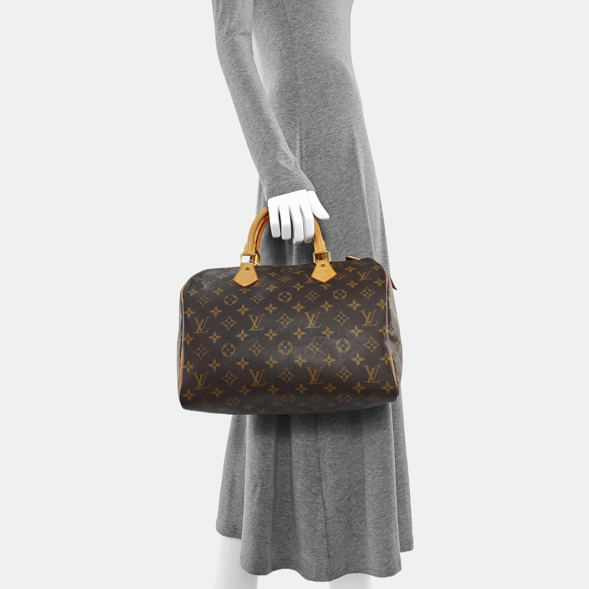 SPEEDY 30 Monogram Coated Canvas Brown