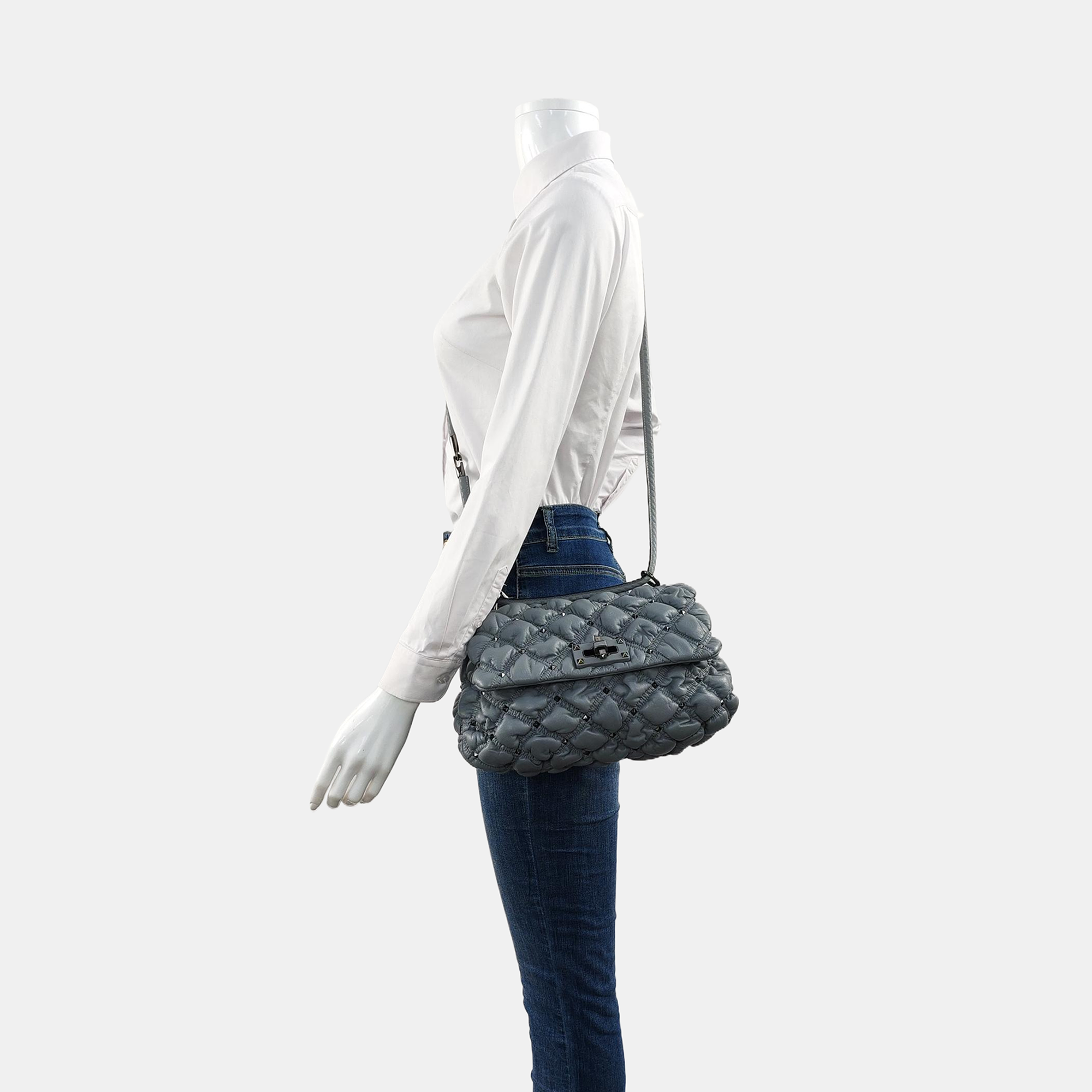 Spikeme Medium Quilted Lambskin Blue