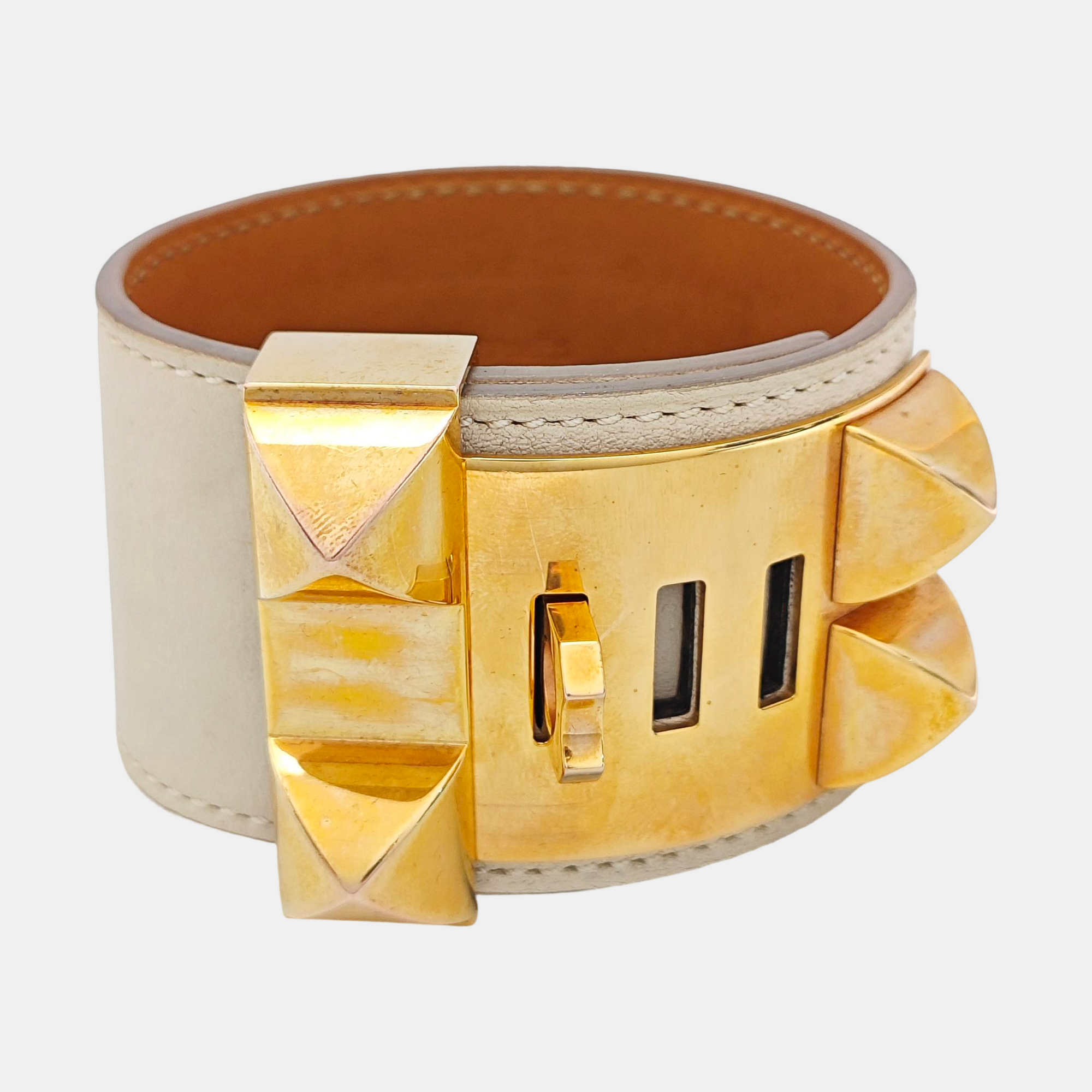 Collier De Chien Leather White Bracelet