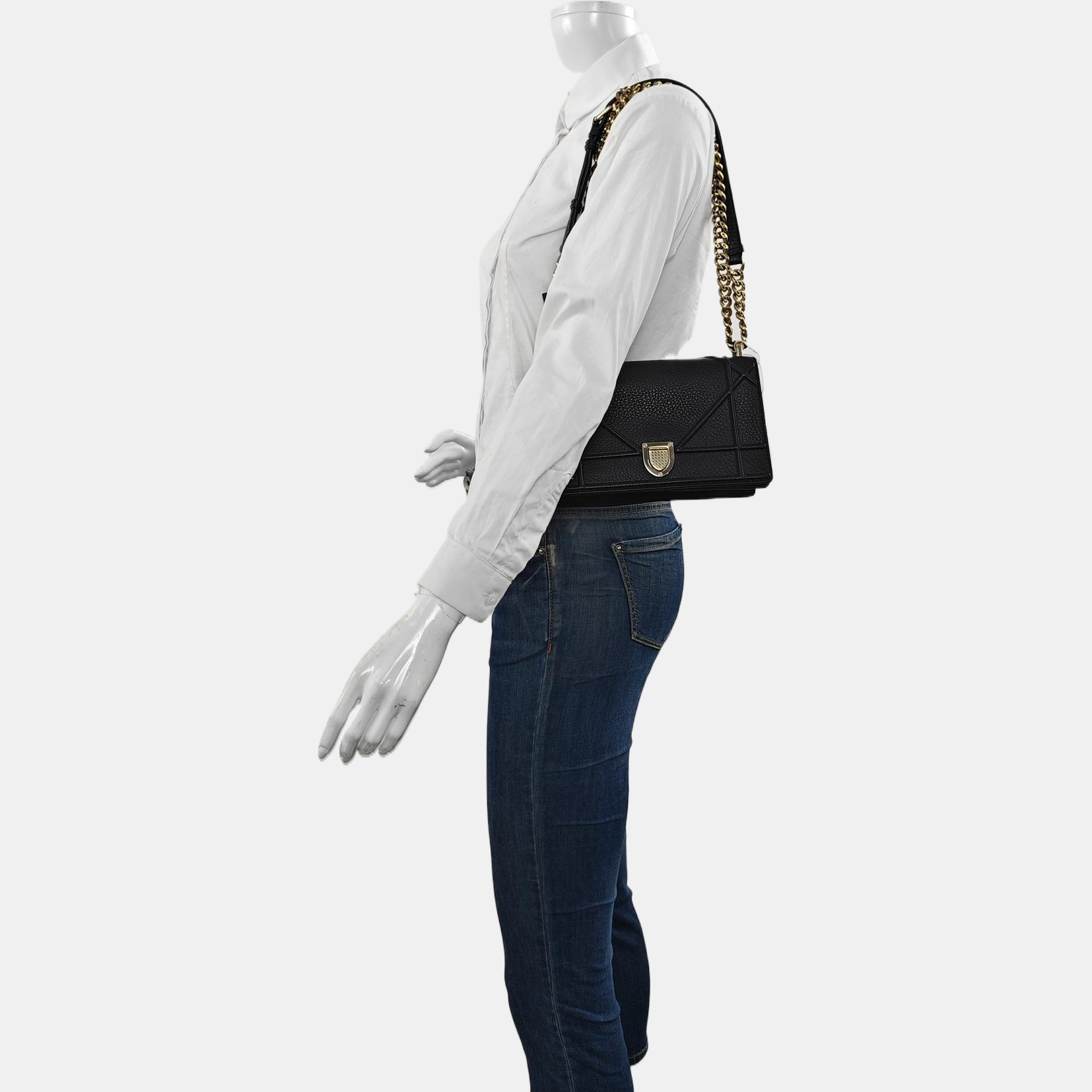 Diorama Small Cannage Calfskin Black