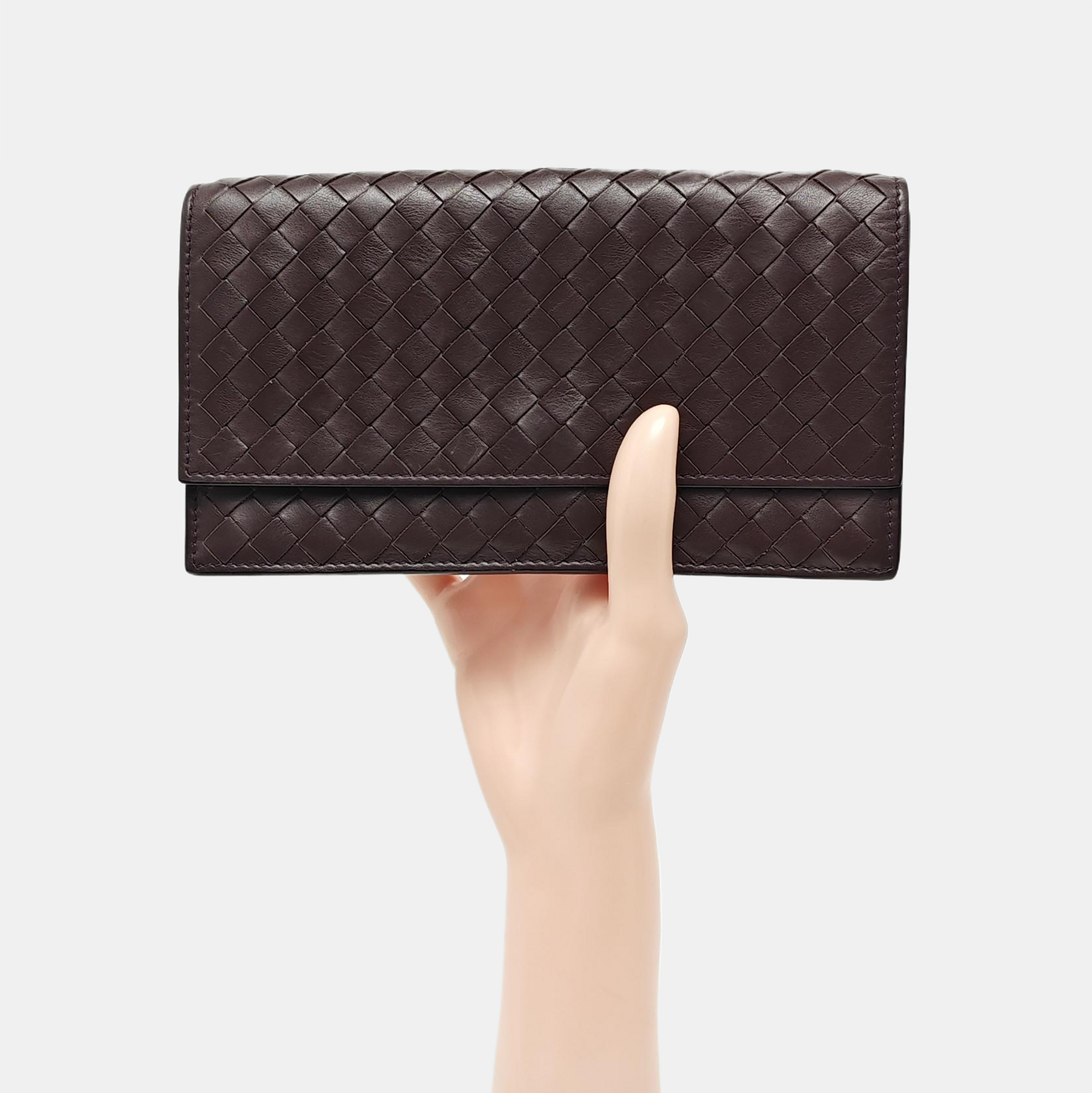 Intrecciato Calfskin Brown Wallet