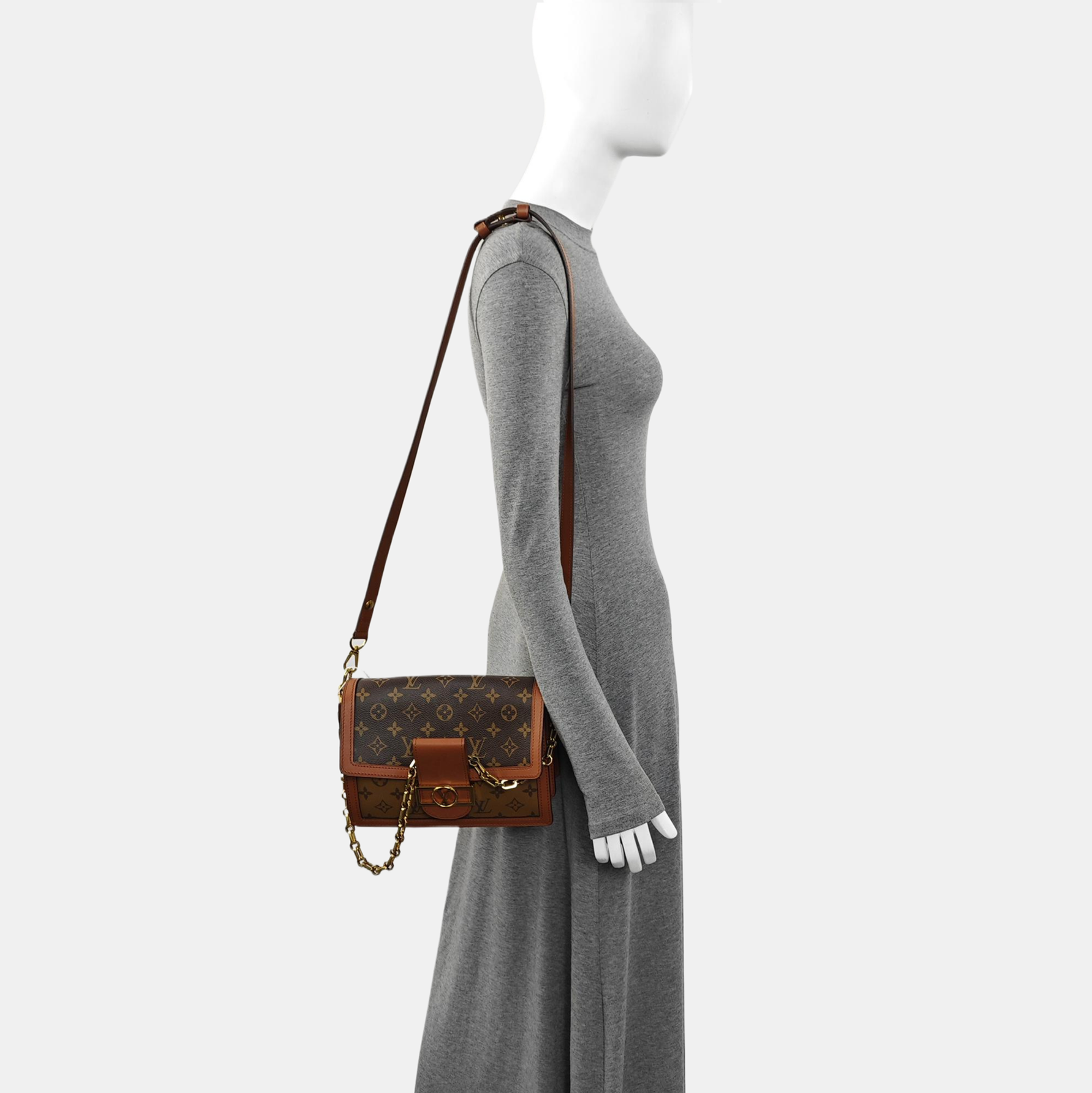 DAUPHINE MM Monogram Coated Canvas Brown
