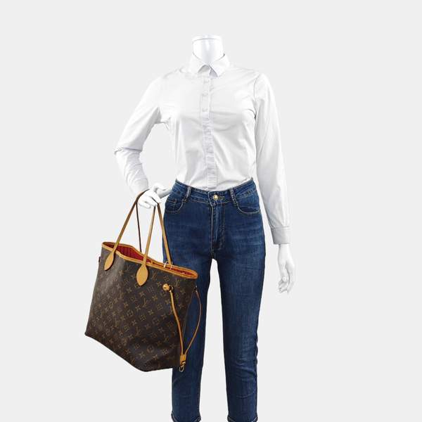 NEVERFULL MM Monogram Coated Canvas Brown