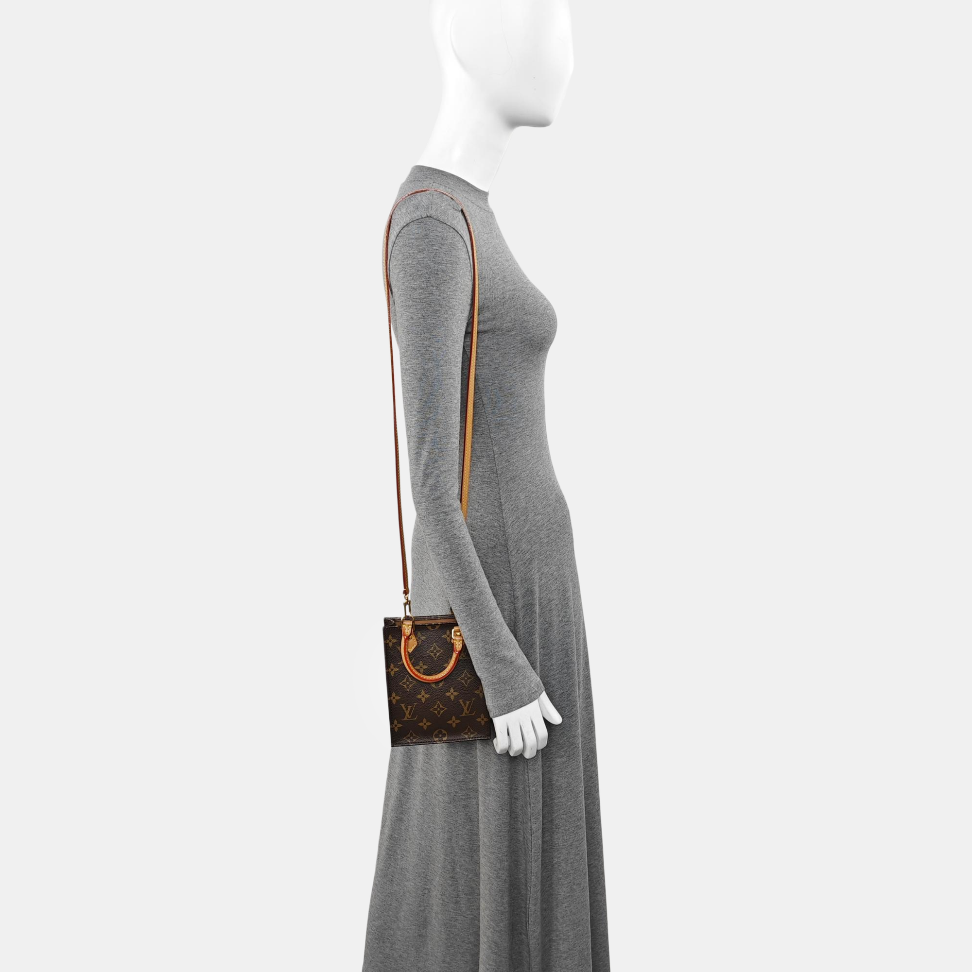 SAC PLAT Mini Monogram Coated Canvas Brown