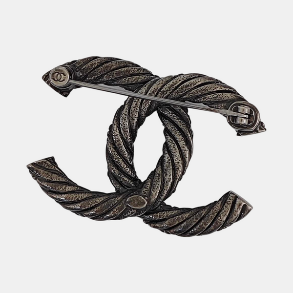 Vintage Metal Black Brooch