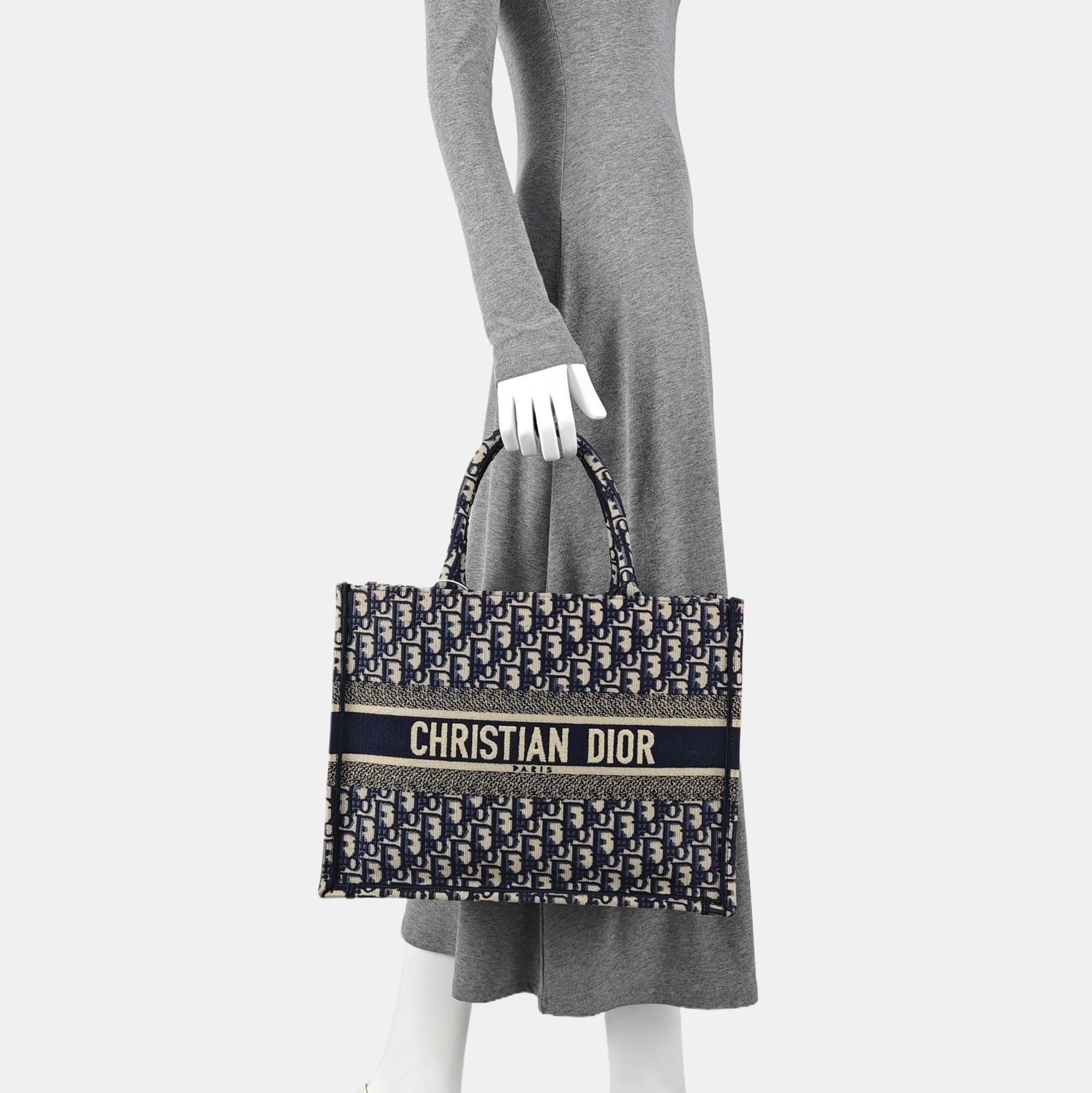 Book Tote Medium Oblique Canvas Blue