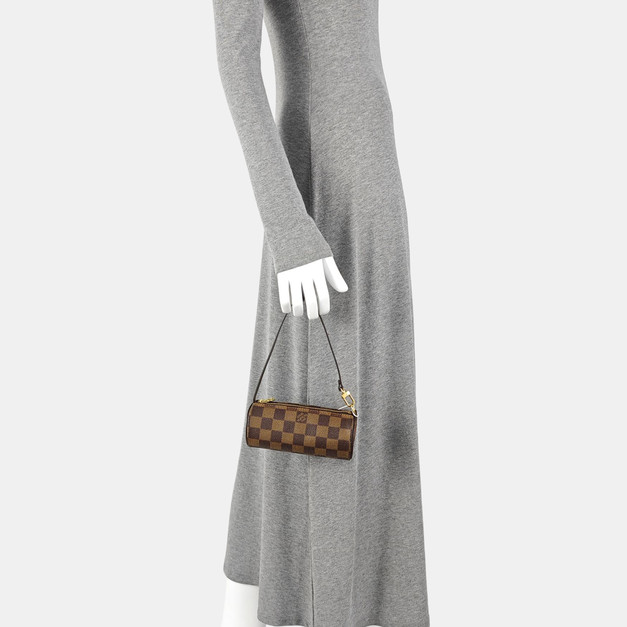 PAPILLON Mini Damier Ebene Coated Canvas Brown