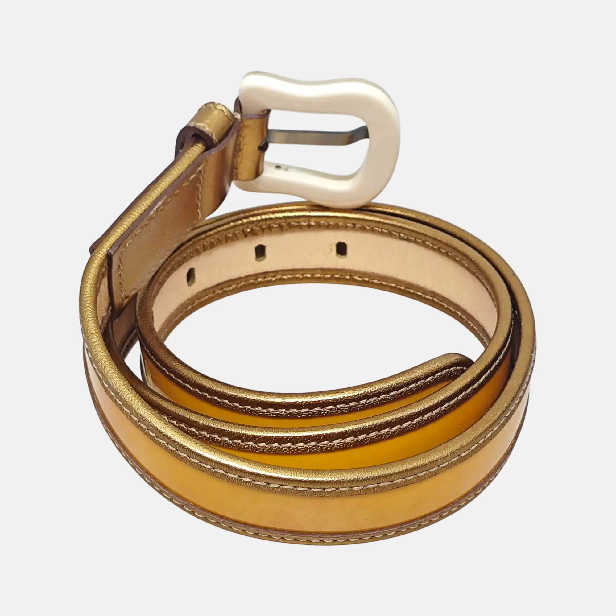 Leather Belt Yellow
