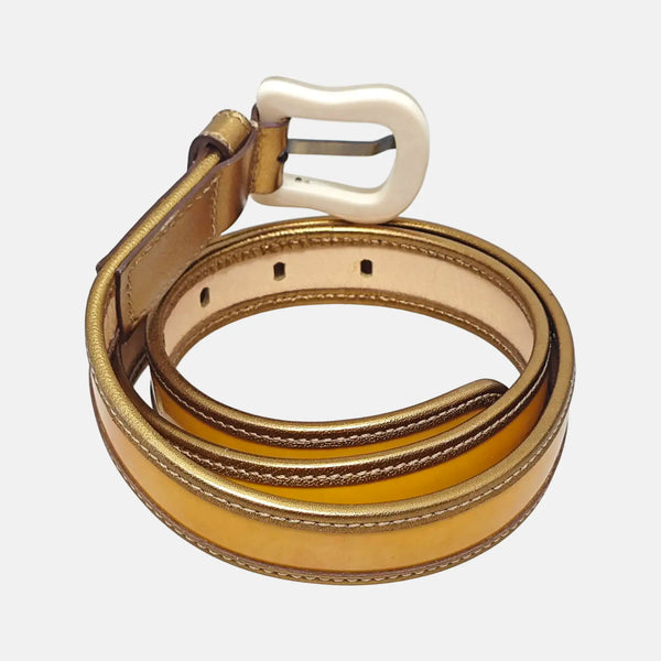 Leather Belt Yellow