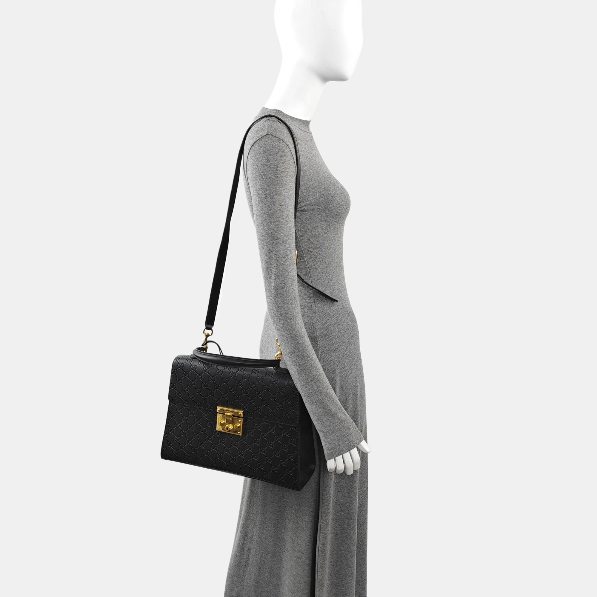 Padlock Medium Monogram Calfskin Black