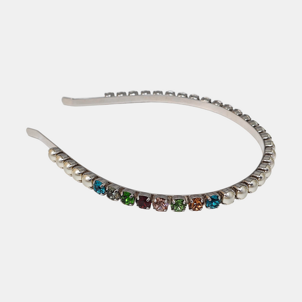 Faux Pearl Hairband Silver