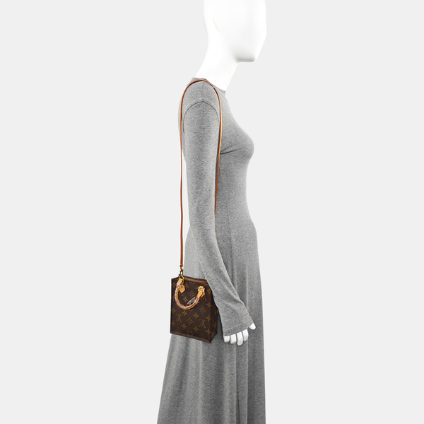 SAC PLAT Mini Monogram Coated Canvas Brown
