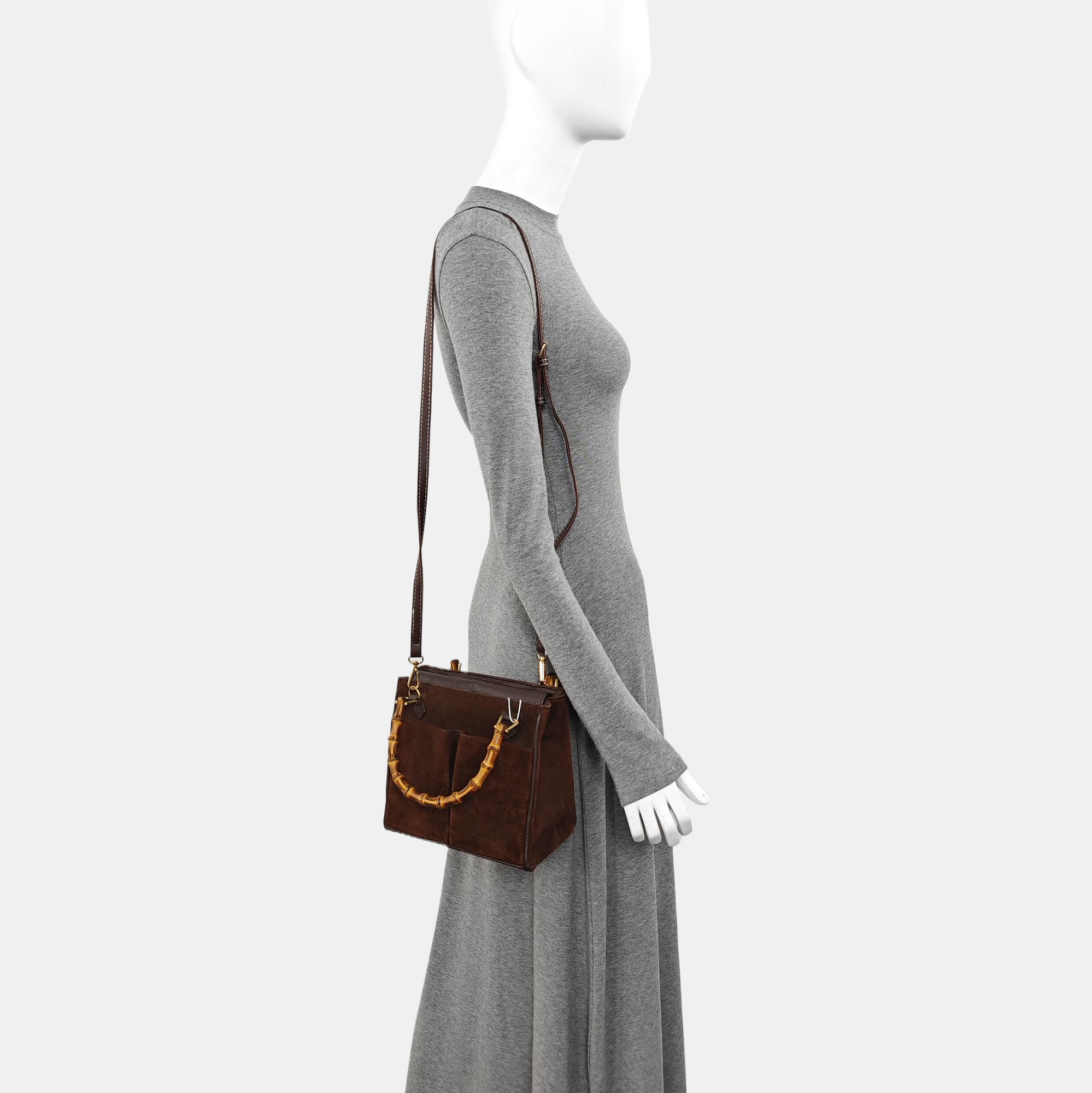 Suede Tote Bag Brown