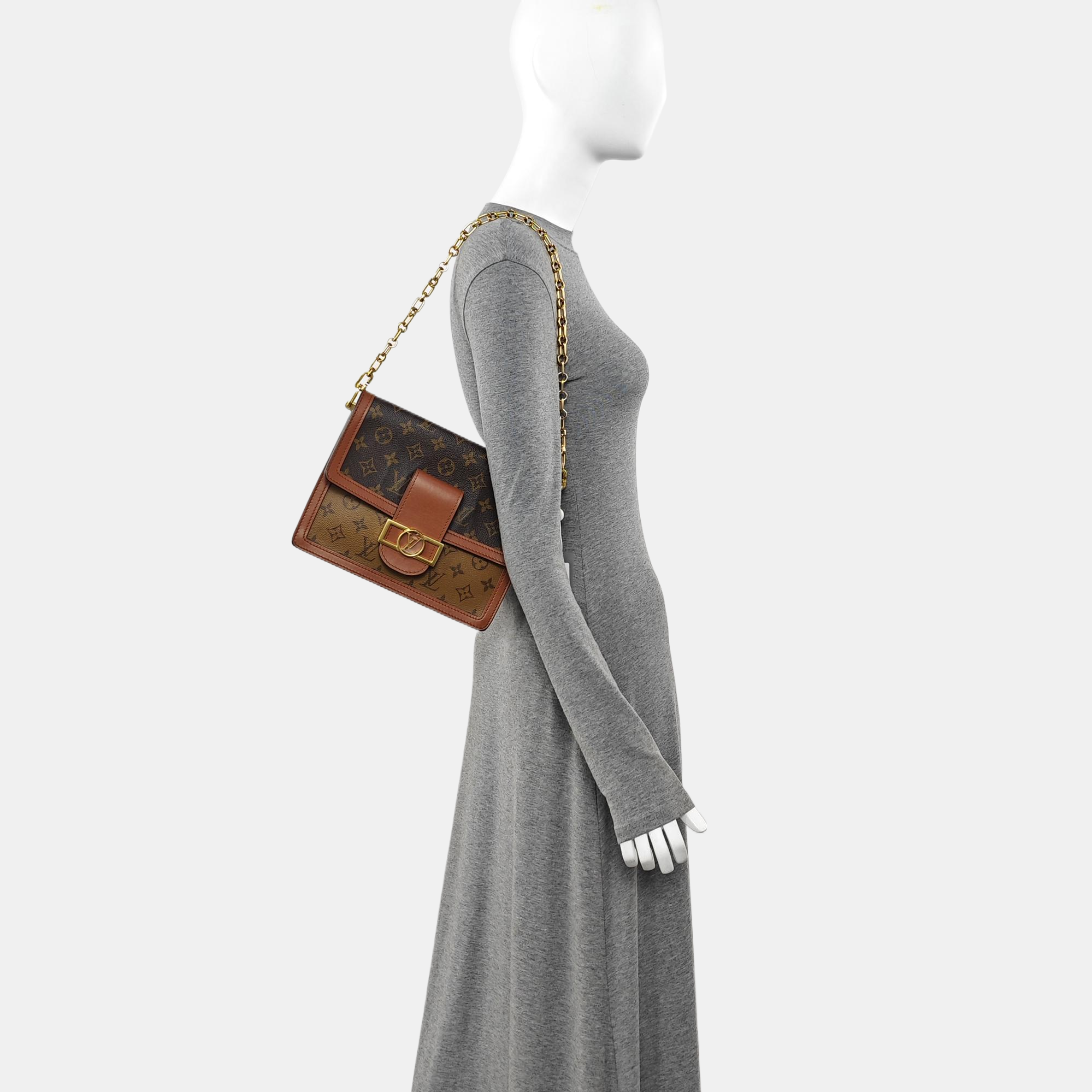 DAUPHINE MM Monogram Coated Canvas Brown