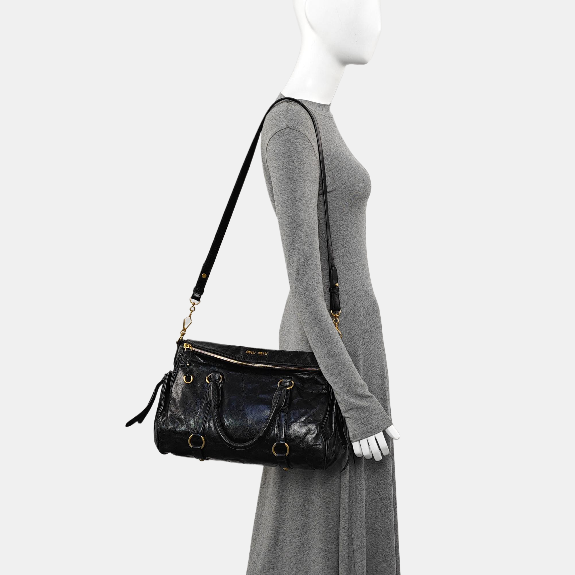 Calfskin Shoulder Bag Black