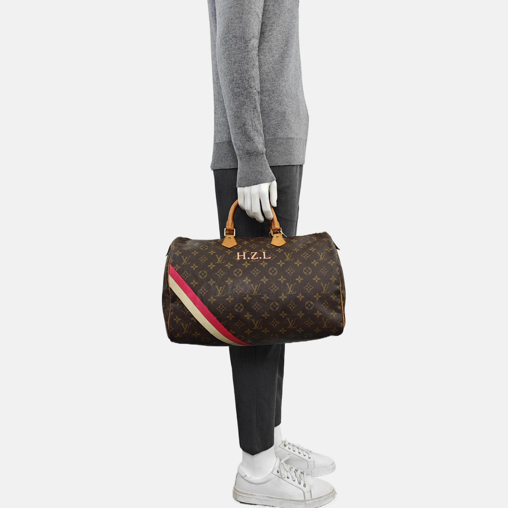 Monogram Coated Canvas Top Handle Bag 40 Brown