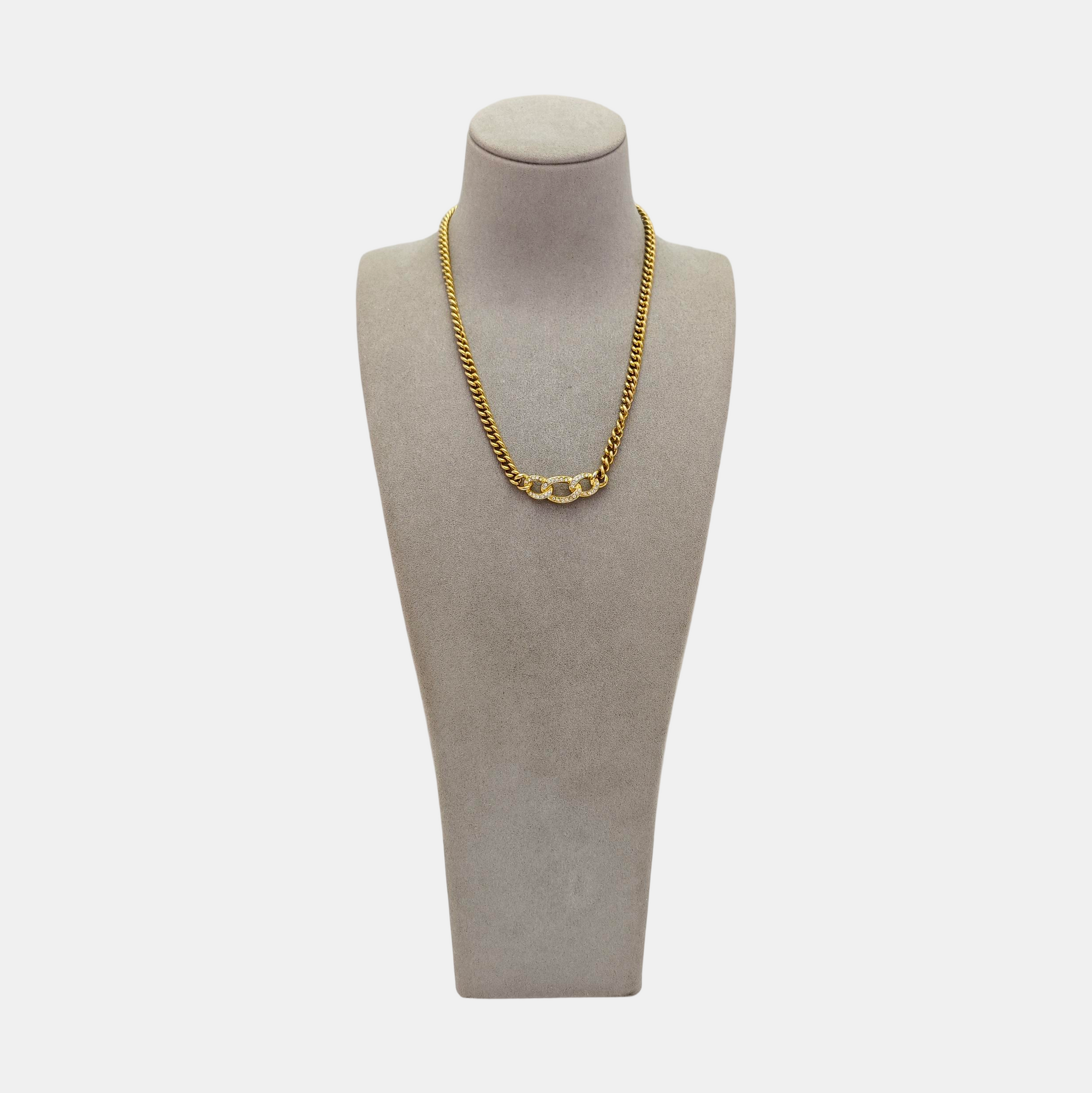 Twist Round Metal Gold Necklace